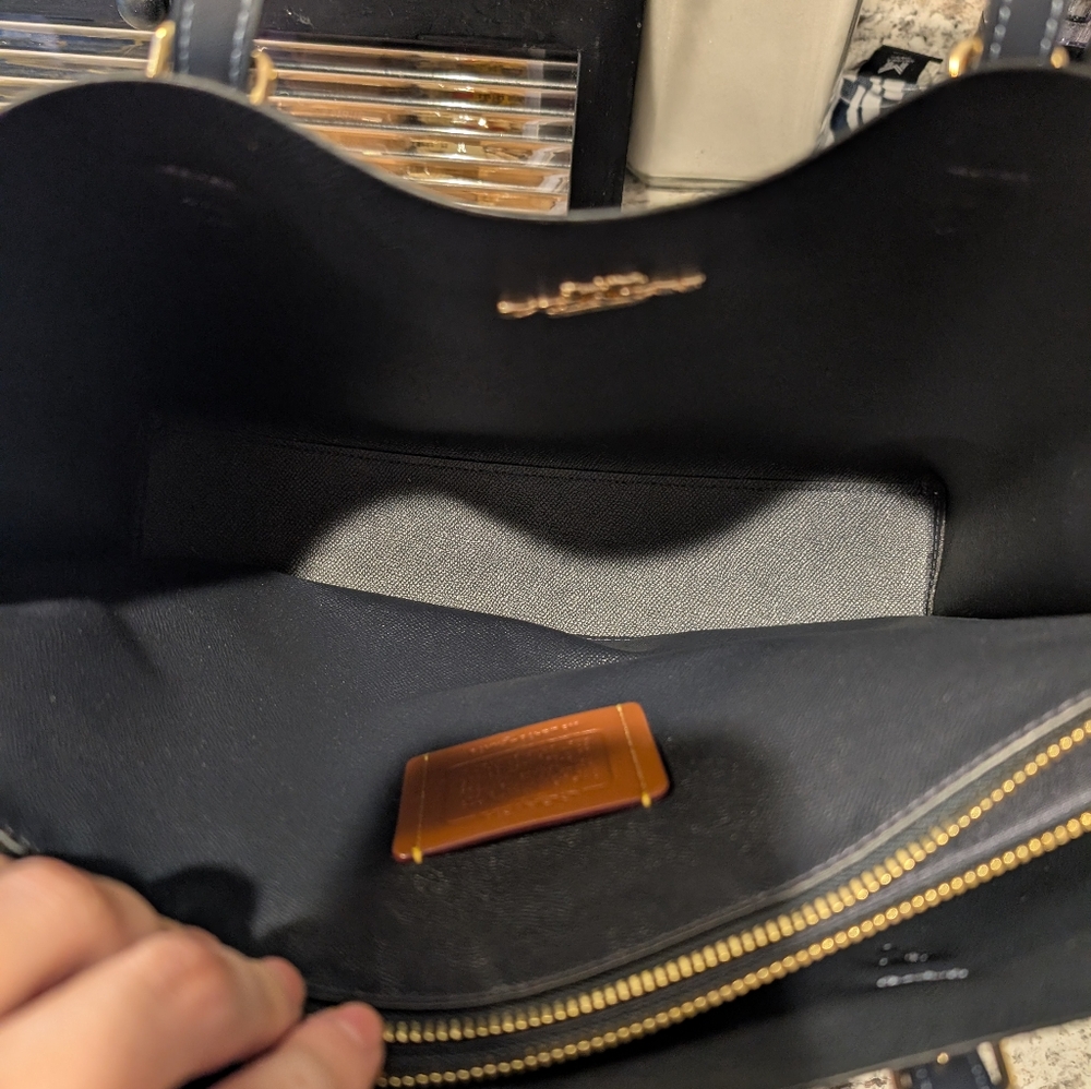 Coach Dark Blue Cherry Pattern Tote - image 2